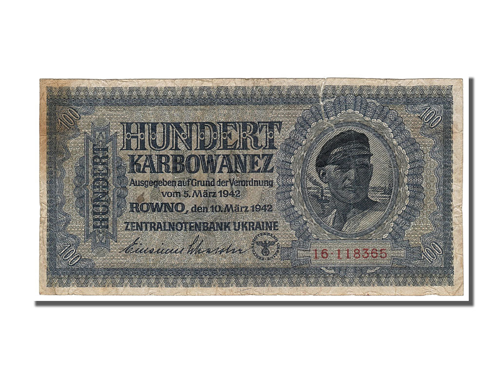 Banknote, Ukraine, 100 Karbowanez, 1942, 1942-03-10, EF(40-45)