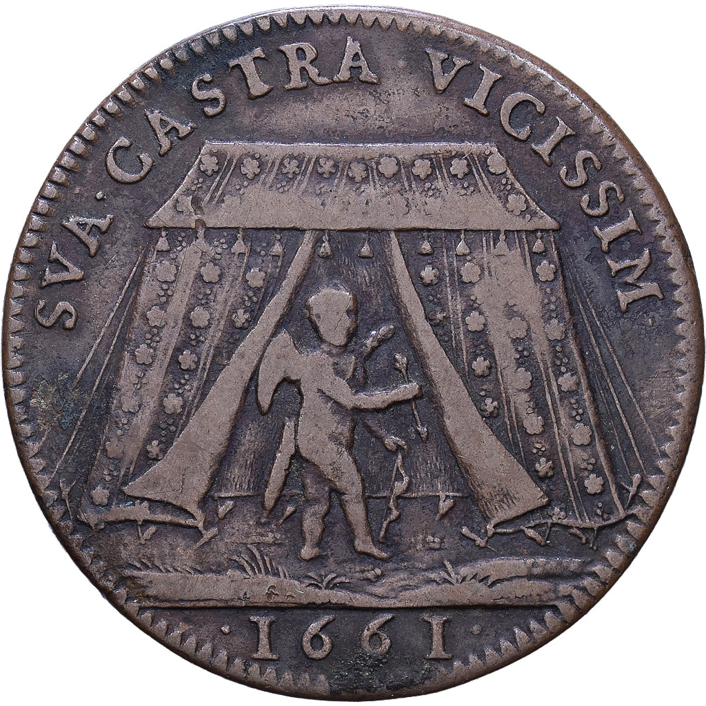 Francja, Token, Louis XIV, Conseil du Roi, 1661, Brązowy, VF(20-25)