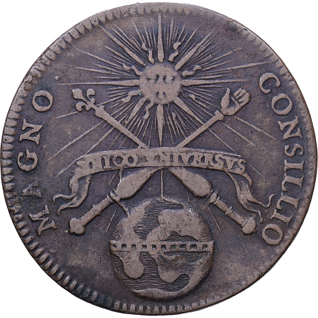 Francja, Token, Louis XIV, Conseil du Roi, 1661, Brązowy, VF(20-25)