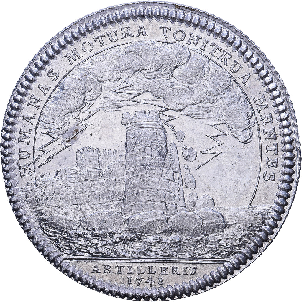 Francja, Token, Artillerie, Louis-Auguste-de-Bourbon, 1748, Aluminium, Ponowne