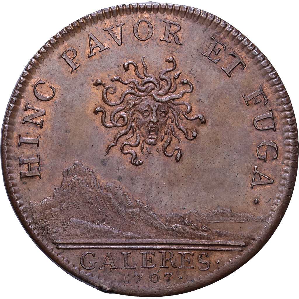 Frankrijk, Token, Galères, Louis duc de Vendôme, 1707, Bronzen, UNC-