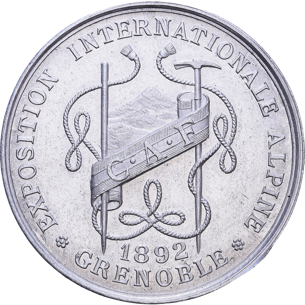 Frankreich, Medaille, Exposition internationale alpine, 1892, Aluminium, UNZ