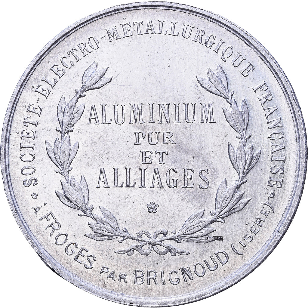 Frankreich, Medaille, Exposition internationale alpine, 1892, Aluminium, UNZ