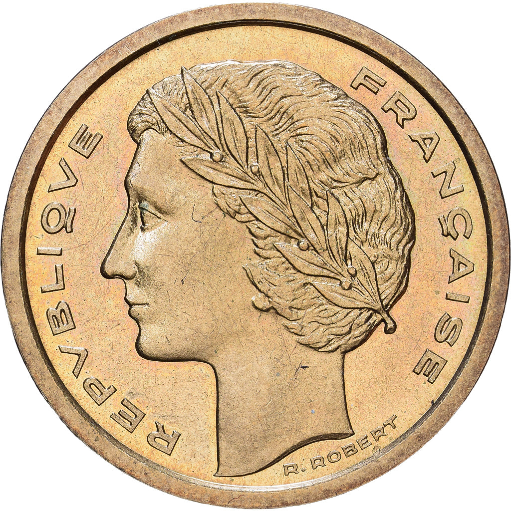 Frankreich, 20 Centimes, Essai de Robert, 1961, Paris, Aluminum-Bronze, UNZ