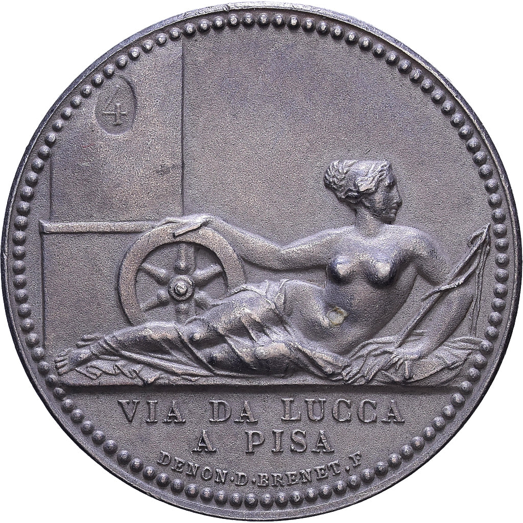 France, Medal, Élisa Bonaparte, Way of Lucca to Pisa, Silver, AU(55-58)