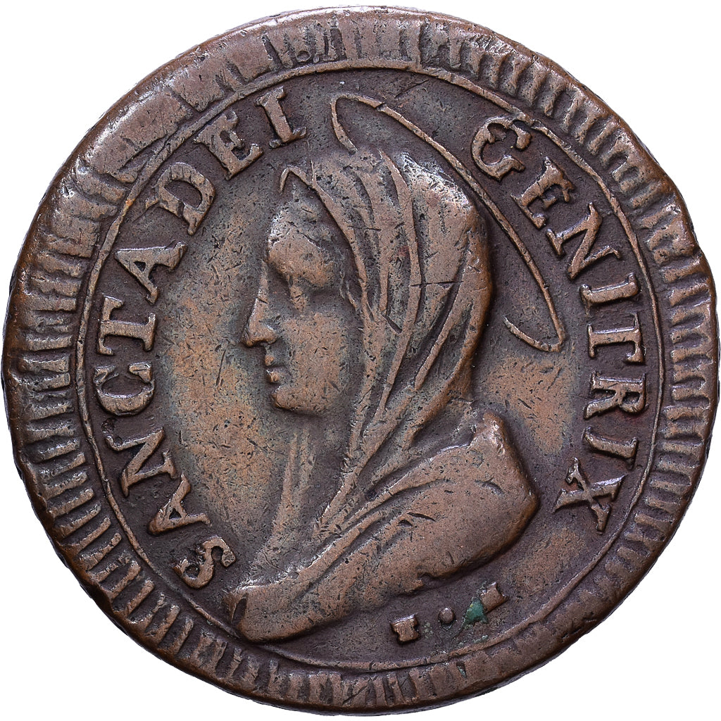 Papal States, Pius VI, 5 Baiocchi, 1797, Rome, Cobre, MBC, KM:1245