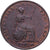 Reino Unido, Victoria, 1/2 Penny, 1854, London, Cobre, BC+, KM:726