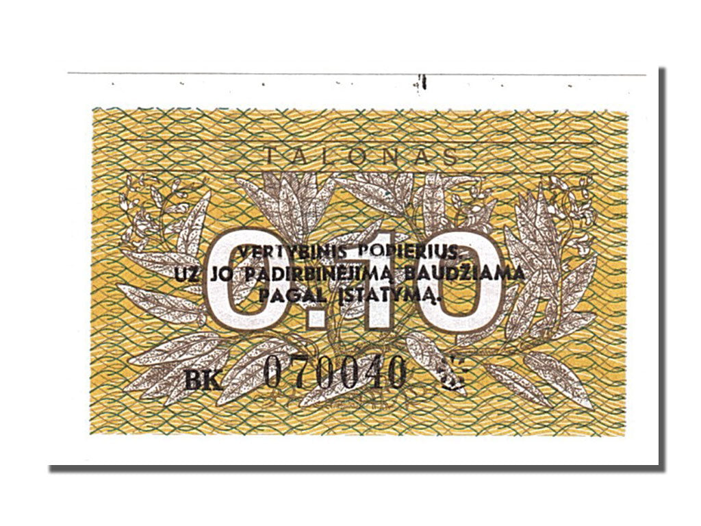 Billete, 0.10 Talonas, 1991, Lituania, UNC