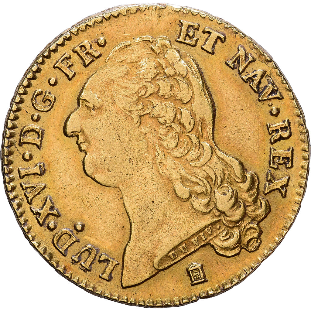 França, Louis XVI, Double Louis d'or à la tête nue, 1786, Bordeaux, Dourado