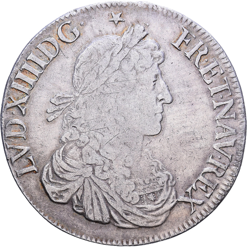 Frankreich, Louis XIV, Écu au buste juvénile, 1665, Rennes, Silber, S