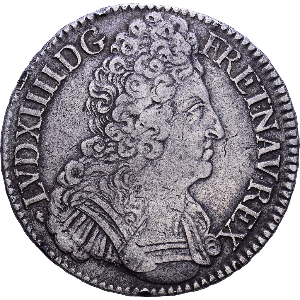 France, Louis XIV, Ecu aux 3 couronnes, 1709, La Rochelle, Silver, EF(40-45)