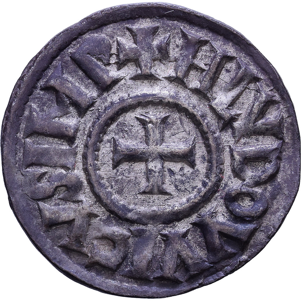 França, Louis le Pieux, Denarius, 819-822, Melle, Prata, AU(50-53), Depeyrot:61