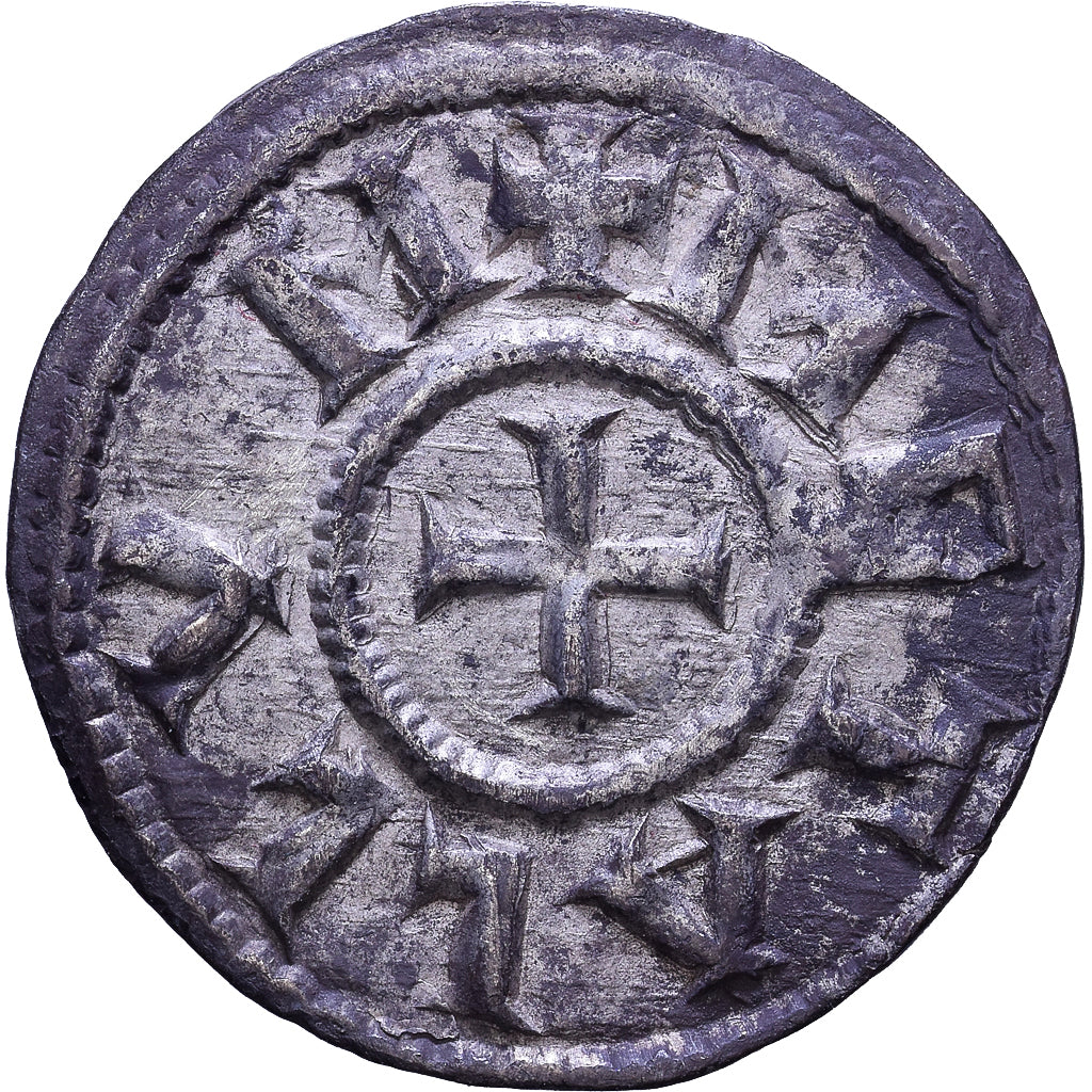 França, Louis le Pieux, Denarius, 819-822, Melle, Prata, AU(50-53), Depeyrot:61