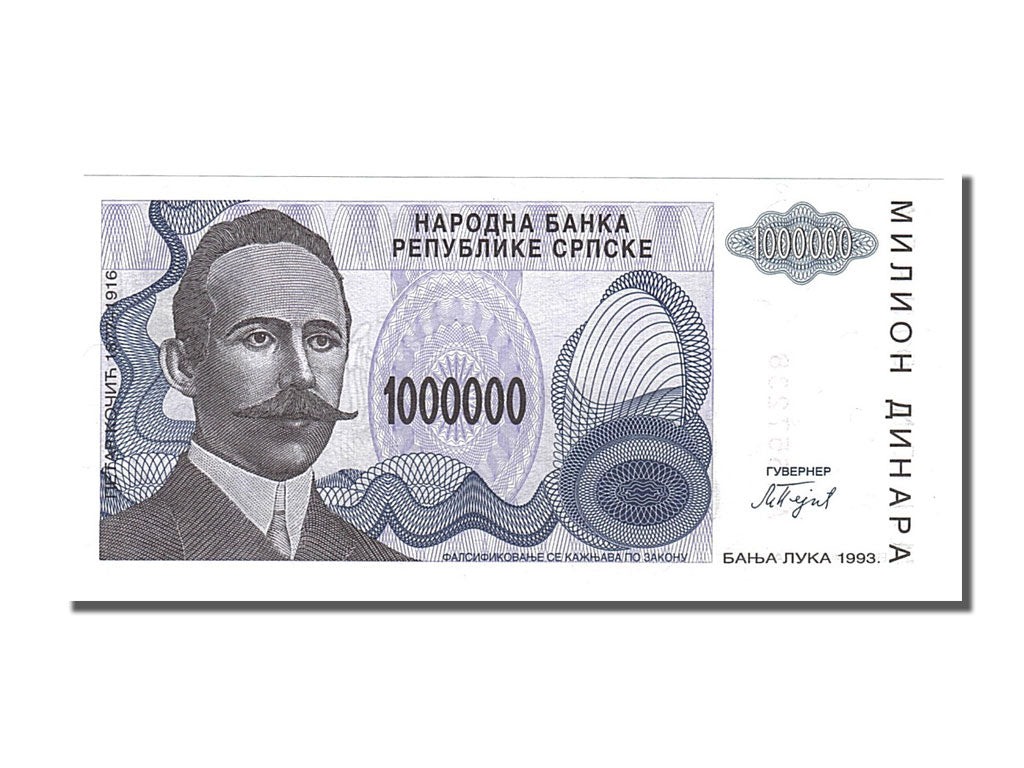 Banconote, Bosnia - Erzegovina, 1,000,000 Dinara, 1993, FDS