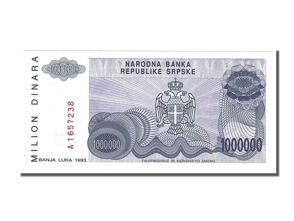 Banconote, Bosnia - Erzegovina, 1,000,000 Dinara, 1993, FDS