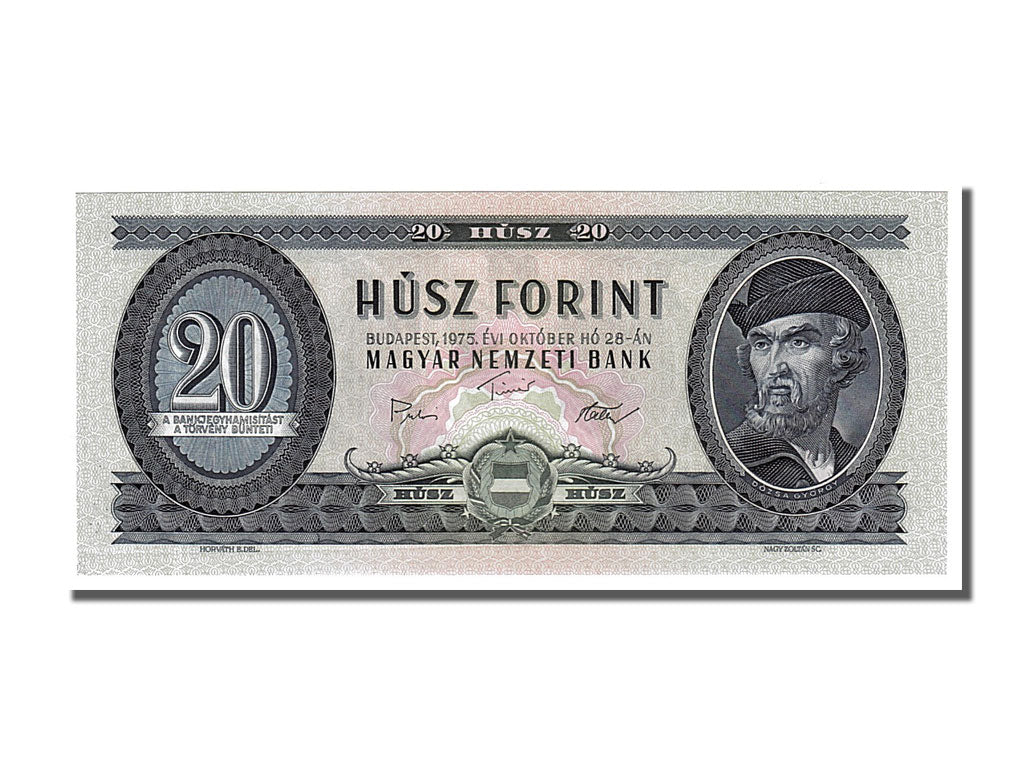 Banknote, Hungary, 20 Forint, 1975, 1975-10-28, UNC(65-70)
