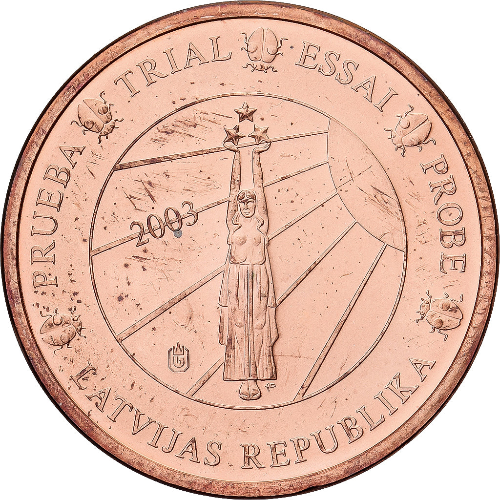Latvia, Medal, 2 C, Essai Trial, 2003, MS(65-70), Copper