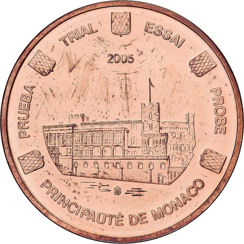 Monaco, Medal, 2 C, Essai Trial, 2005, MS(65-70), Copper