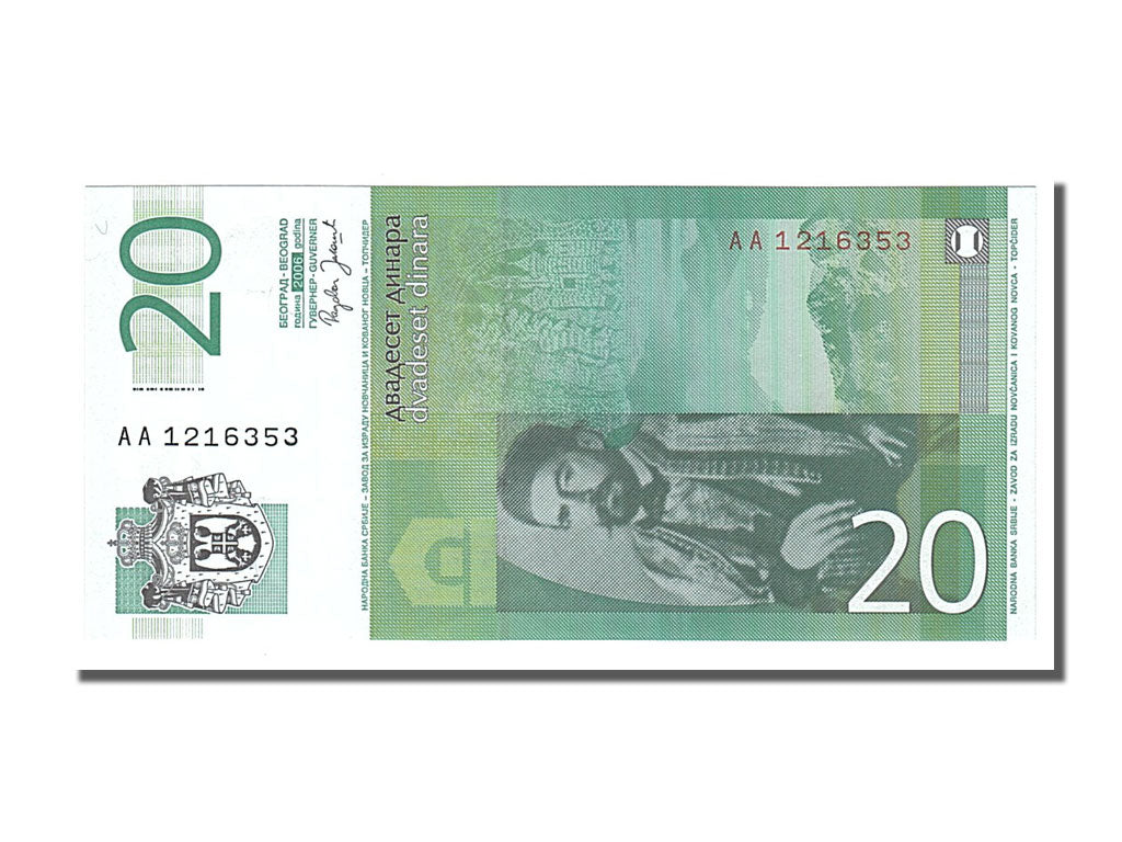 Banconote, Serbia, 20 Dinara, 2006, FDS