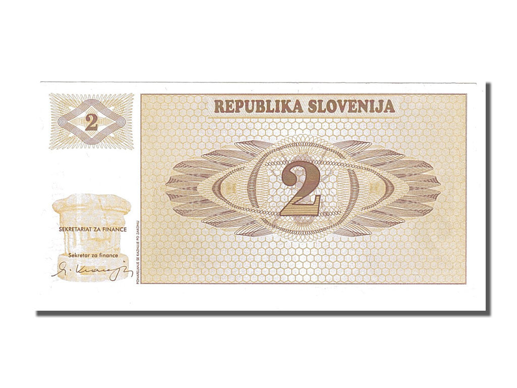 Banknote, Slovenia, 2 (Tolarjev), 1990, UNC(63)