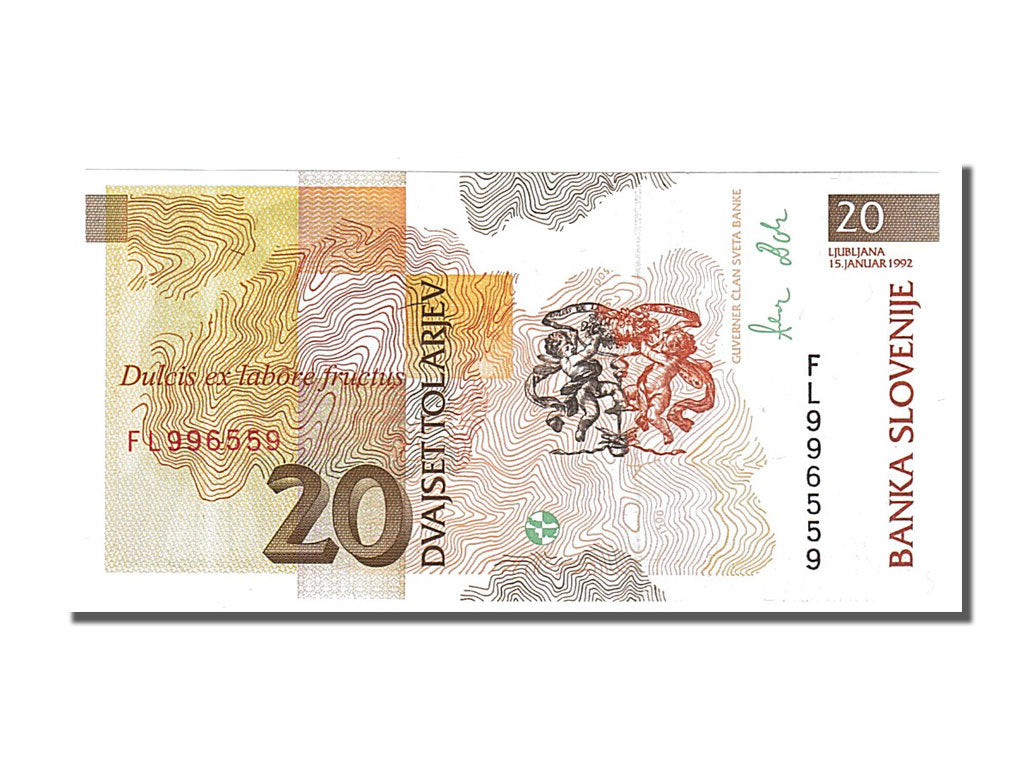 Banknote, Slovenia, 20 Tolarjev, 1992, 1992-01-15, UNC(65-70)