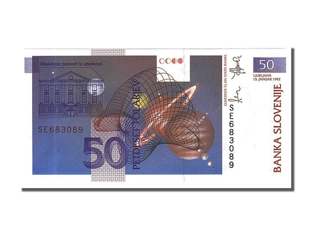 Banknote, Slovenia, 50 Tolarjev, 1992, 1992-01-15, UNC(65-70)