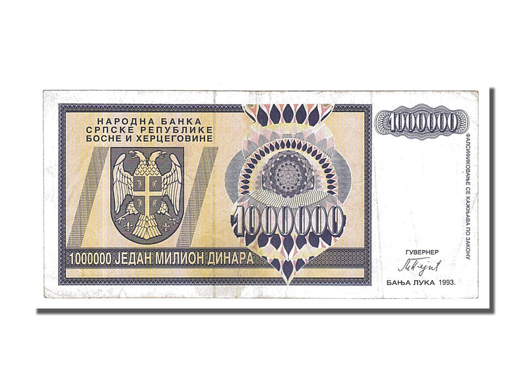 Banknote, Bosnia - Herzegovina, 1 Million Dinara, 1992, EF(40-45)