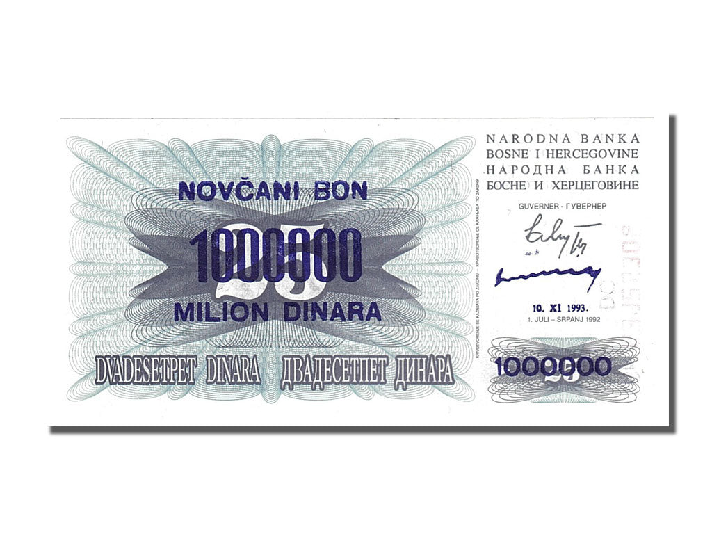 Billet, Bosnia - Herzegovina, 1,000,000 Dinara, 1993, 1993-11-10, NEUF