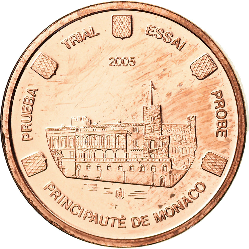 Monaco, Medal, 1 C, Essai Trial, 2005, MS(65-70), Copper