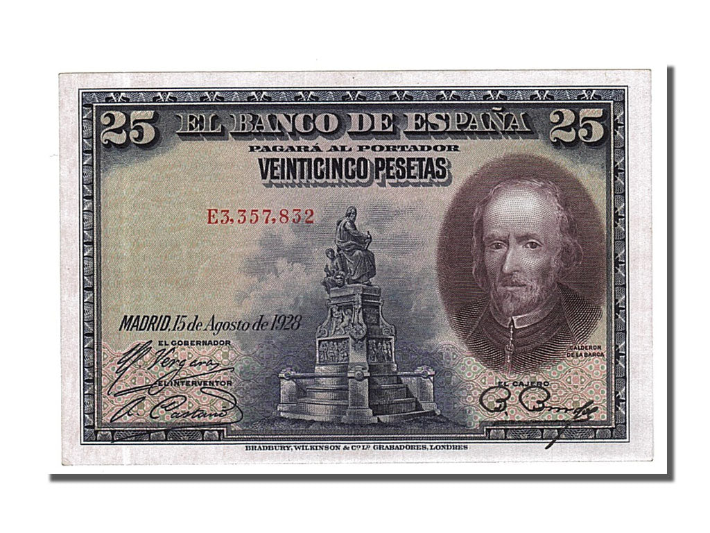 Banconote, Spagna, 25 Pesetas, 1928, 1928-08-15, FDS