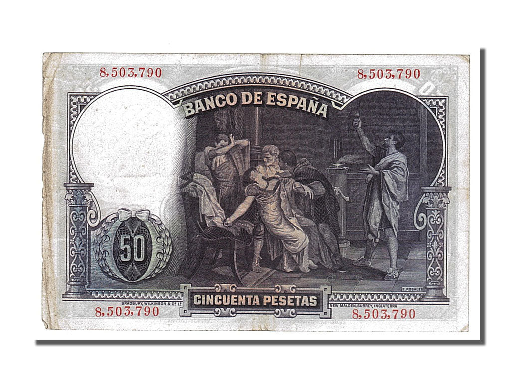 Biljet, Spanje, 50 Pesetas, 1931, 1931-04-25, TTB
