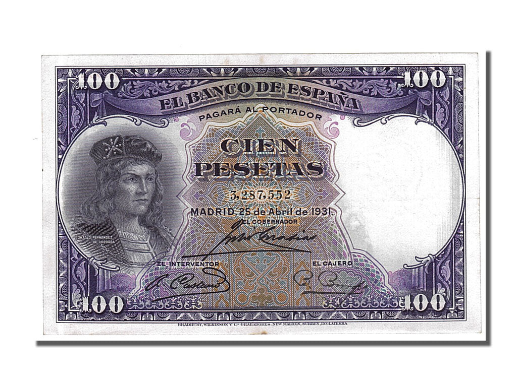 Geldschein, Spanien, 100 Pesetas, 1931, 1931-04-25, VZ