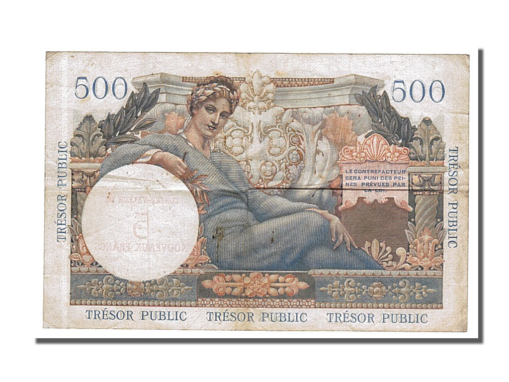 Banknote, France, 5 Nouveaux Francs on 500 Francs, 1955-1963 Treasury, 1960