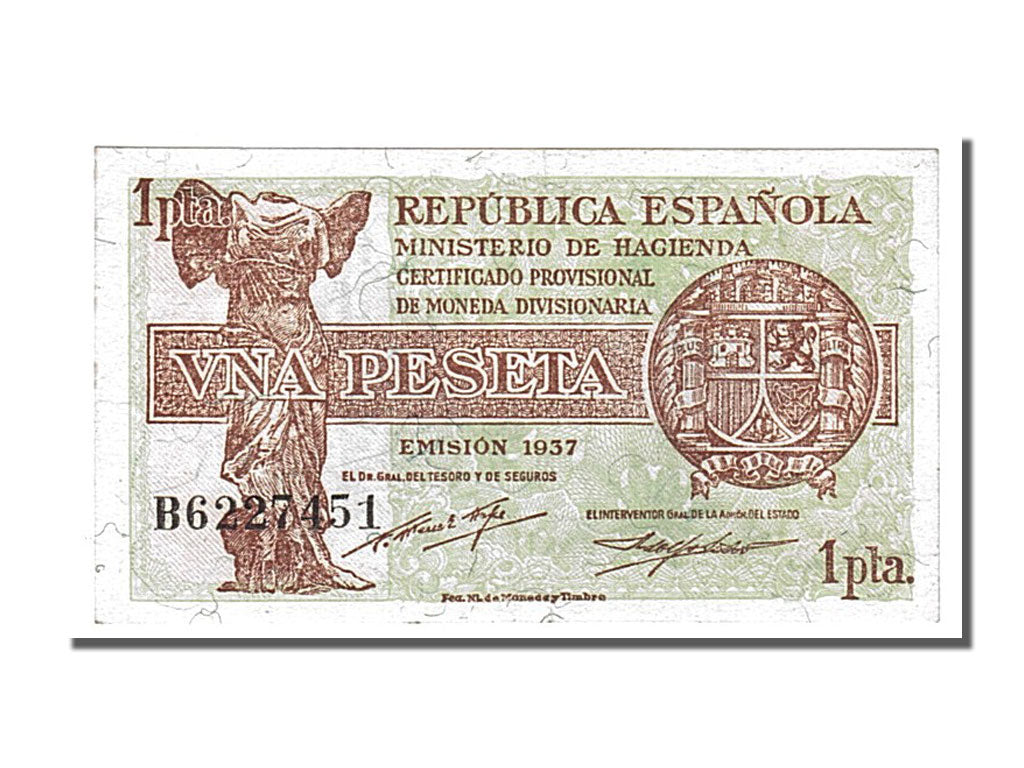 Billete, 1 Peseta, 1937, España, SC