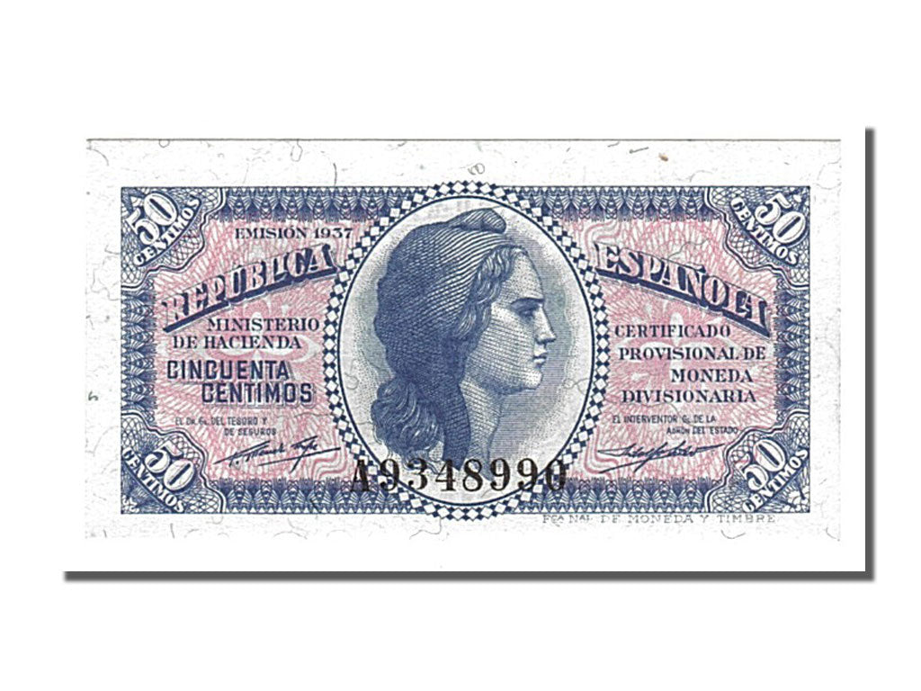 Banknote, Spain, 50 Centimos, 1937, UNC(65-70)