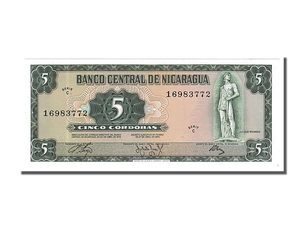 Banknote, Nicaragua, 10 Cordobas, 1972, UNC(65-70)