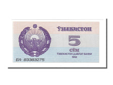 Banconote, Uzbekistan, 5 Sum, 1992, FDS