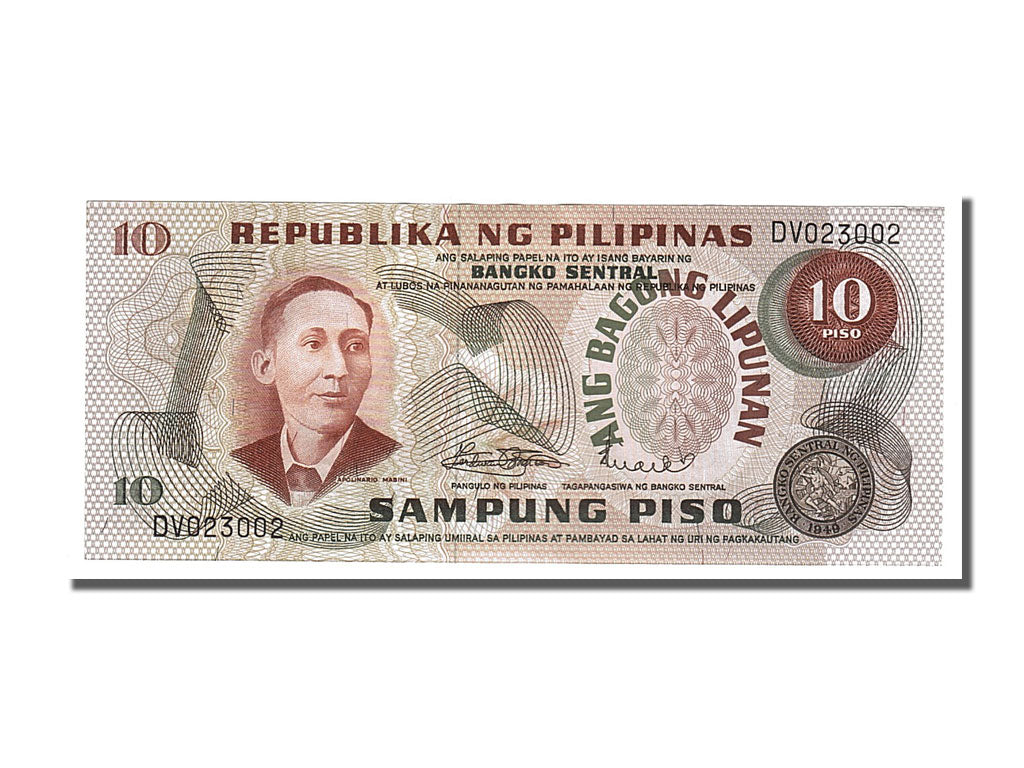 Banconote, Filippine, 10 Piso, 1970, FDS