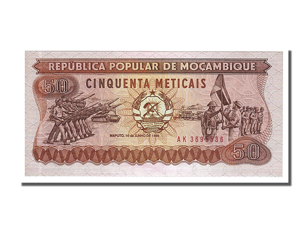 Billet, Mozambique, 50 Meticais, 1986, 1986-06-16, NEUF