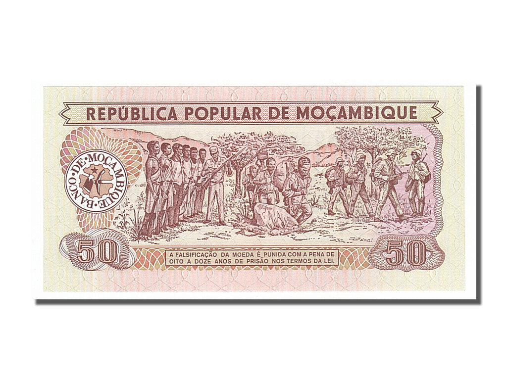 Biljet, Mozambique, 50 Meticais, 1980, 1980-06-16, NIEUW
