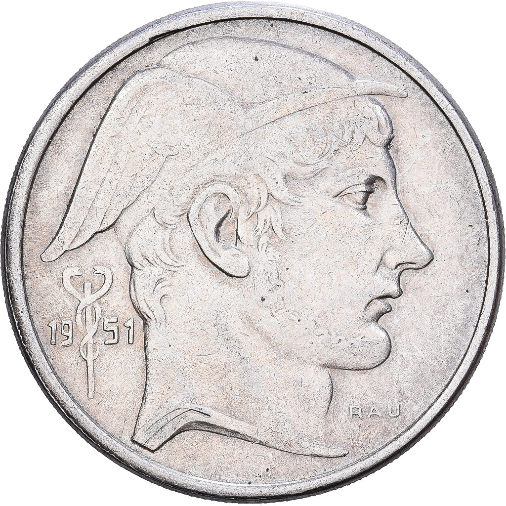 Belgium, 50 Francs, 50 Frank, 1951, Silver, VF(30-35), KM:136.1