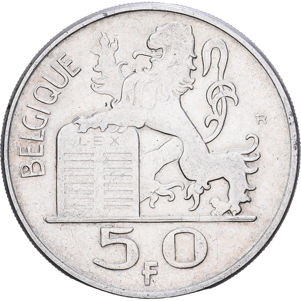 Belgium, 50 Francs, 50 Frank, 1951, Silver, VF(30-35), KM:136.1