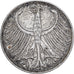 République fédérale d'Allemagne, 5 Mark, 1951, Stuttgart, Argent, TB+