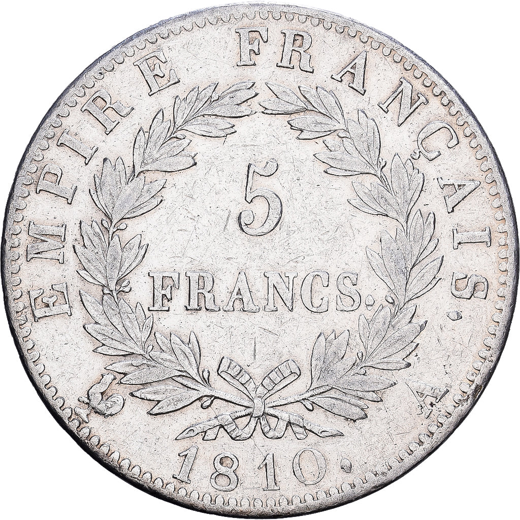 Francia, 5 Francs, Napoléon I, 1810, Paris, Argento, BB, KM:694.1
