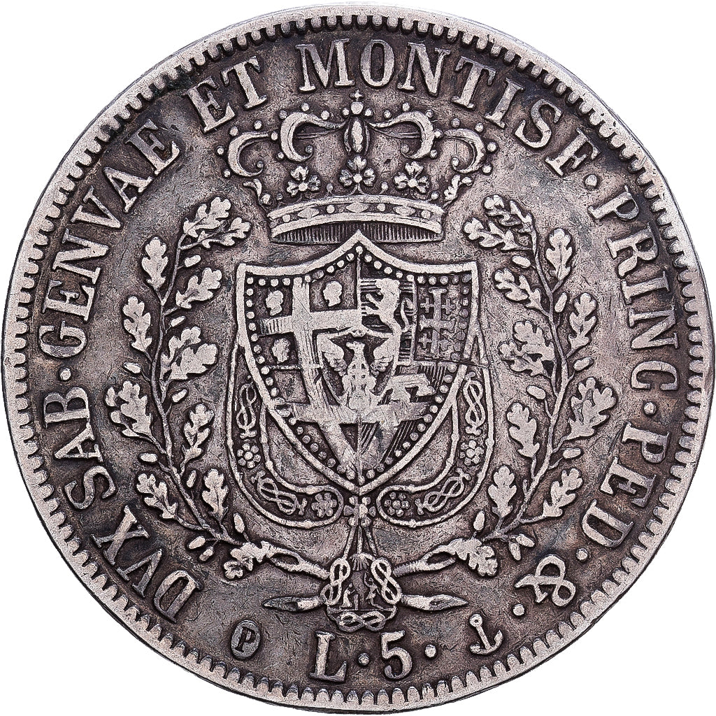 Italien Staaten, SARDINIA, Carlo Felice, 5 Lire, 1830, Genoa, Silber, SS