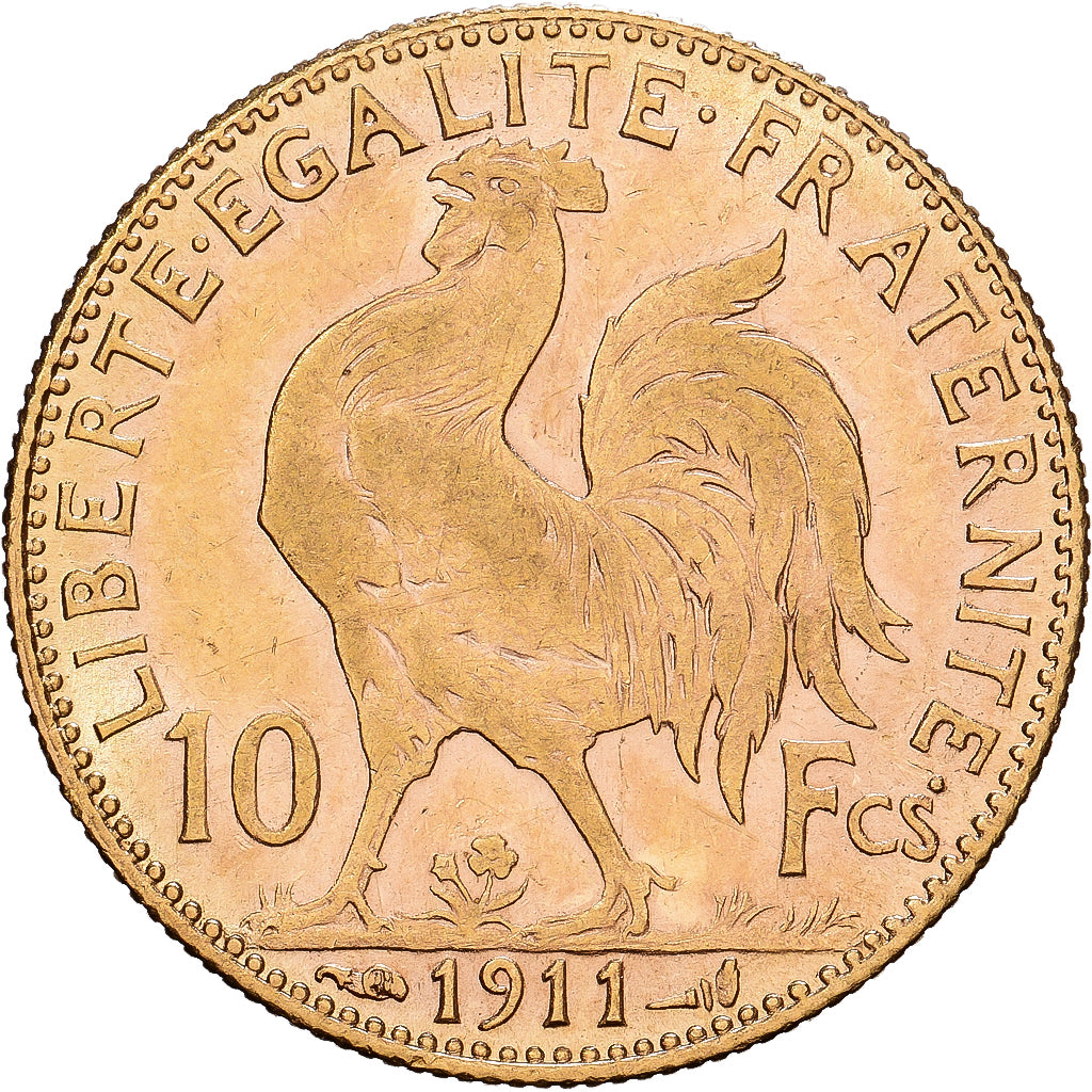 France, 10 Francs, Marianne, 1911, Paris, Or, TTB+, KM:846
