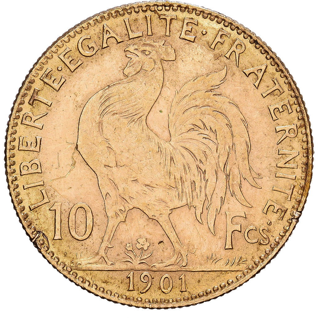 France, 10 Francs, Marianne, 1901, Paris, Or, TTB, KM:846