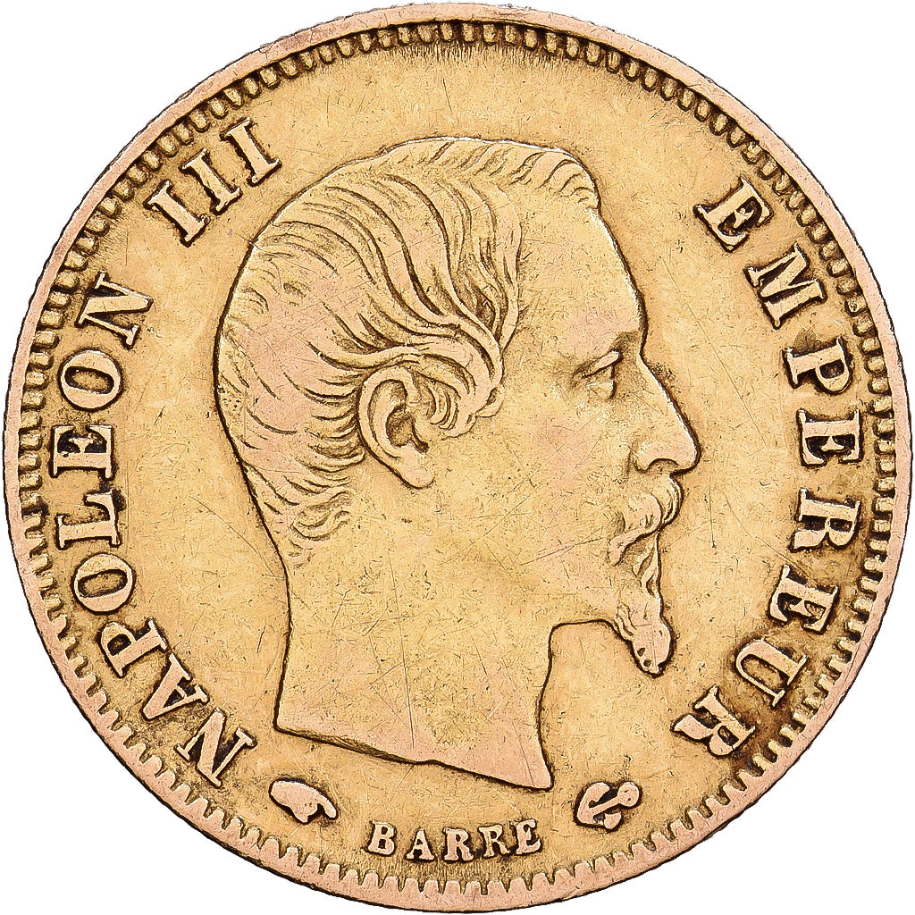 France, Napoleon III, 5 Francs, Napoléon III, 1859, Paris, Gold, VF(30-35)