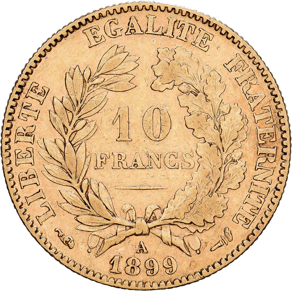 France, 10 Francs, Cérès, 1899, Paris, Gold, AU(50-53), KM:830