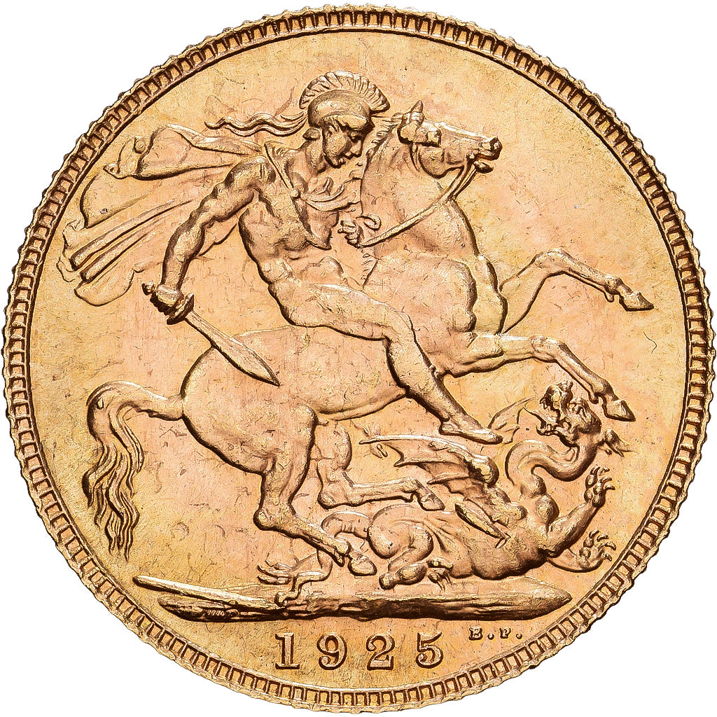 Groot Bretagne, George V, Sovereign, 1925, Goud, PR+, KM:820